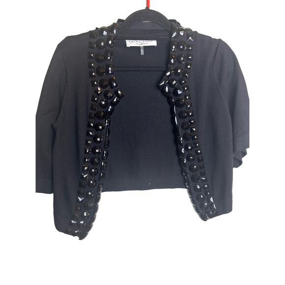 Trina Turk Sweaters - Trina Turk ashmere Blend Black Cardigan Shawl Size Small S Embellished